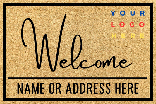 Name or Address Real Estate Doormat with Logo
