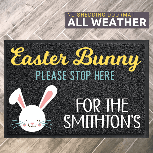 Personalised Easter Doormat | Please stop here