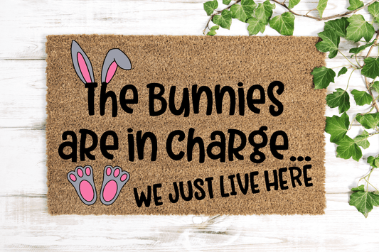 Bunny is in charge doormat