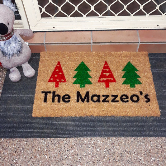custom christmas door mat