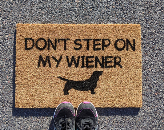 Dont step on my wiener dachshund doormat