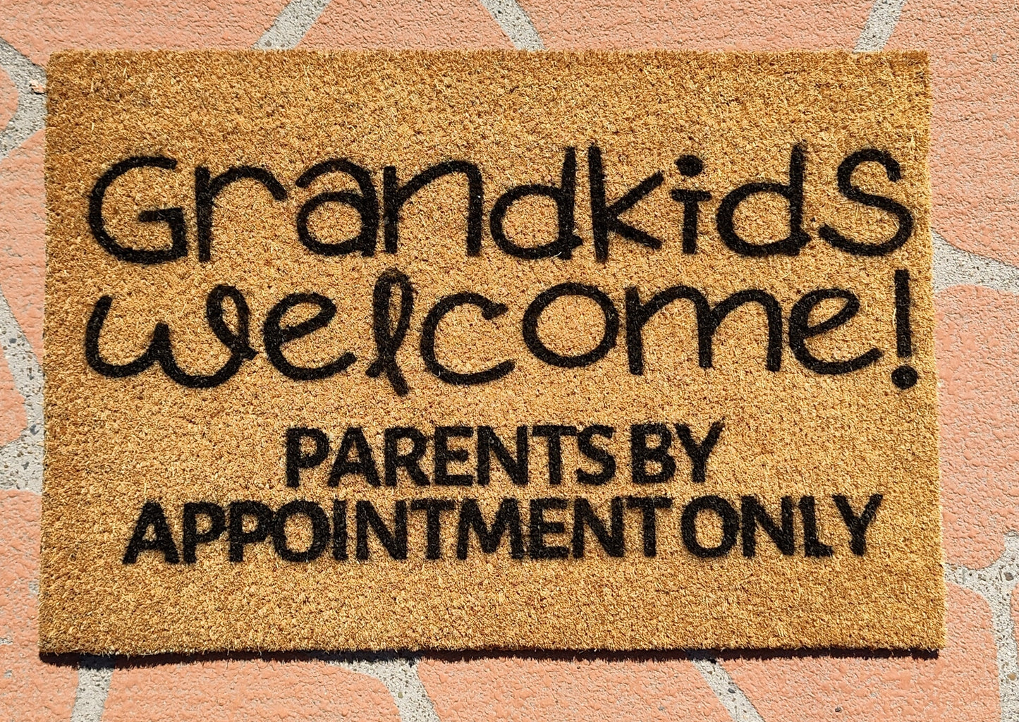 welcome Grandkids, parents by appointment doormat - Personalised Doormat Australia