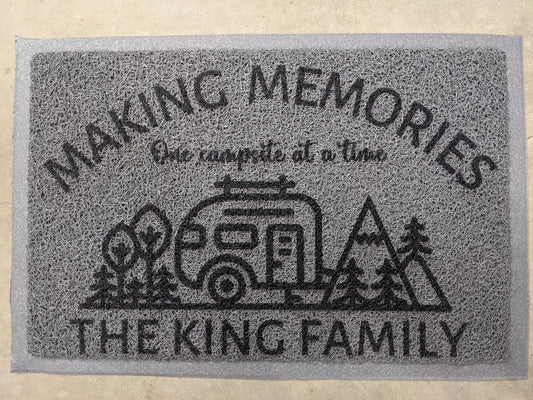 Making memories caravan doormat - Looped - Personalised Doormat Australia