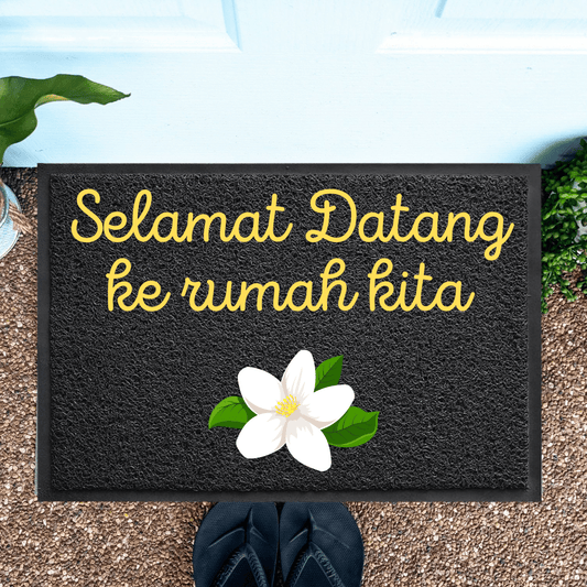 Indonesian welcome doormat Selamat Datang - Personalised Doormat Australia
