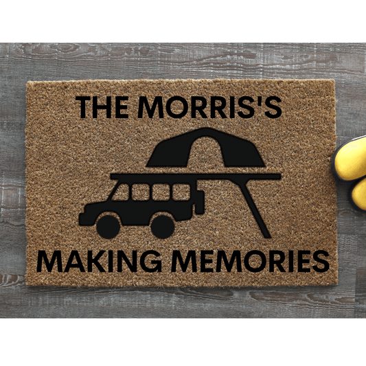 Making memories camping doormat - Personalised Doormat Australia