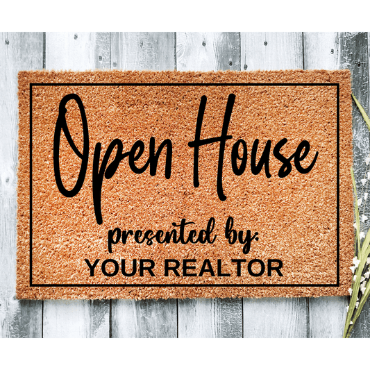 Open House Realtor doormat Presented By - Personalised Doormat Australia