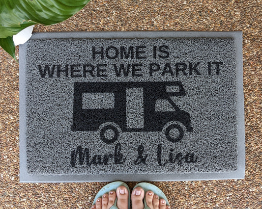 Home is where you park it Motorhome Doormat