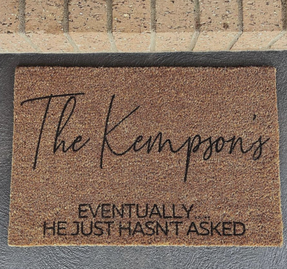Eventually Mr and Mrs Doormat personalised doormat
