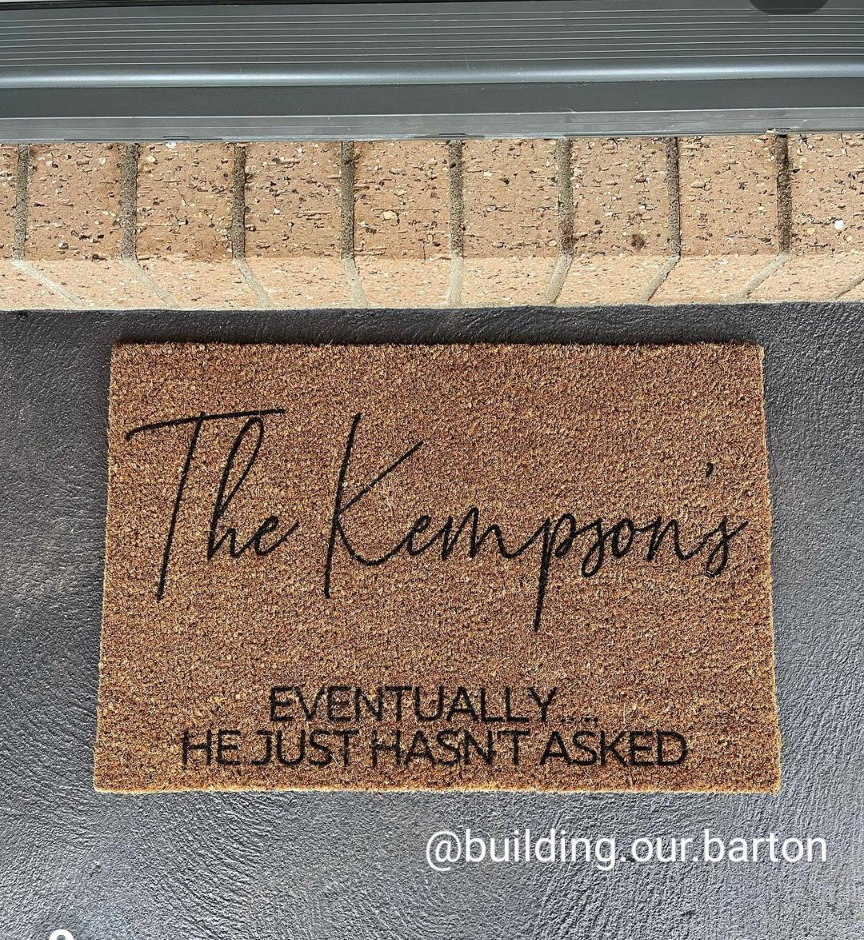 Eventually Mr and Mrs Doormat personalised doormat
