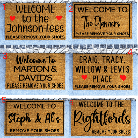 please remove your shoes personalised doormat