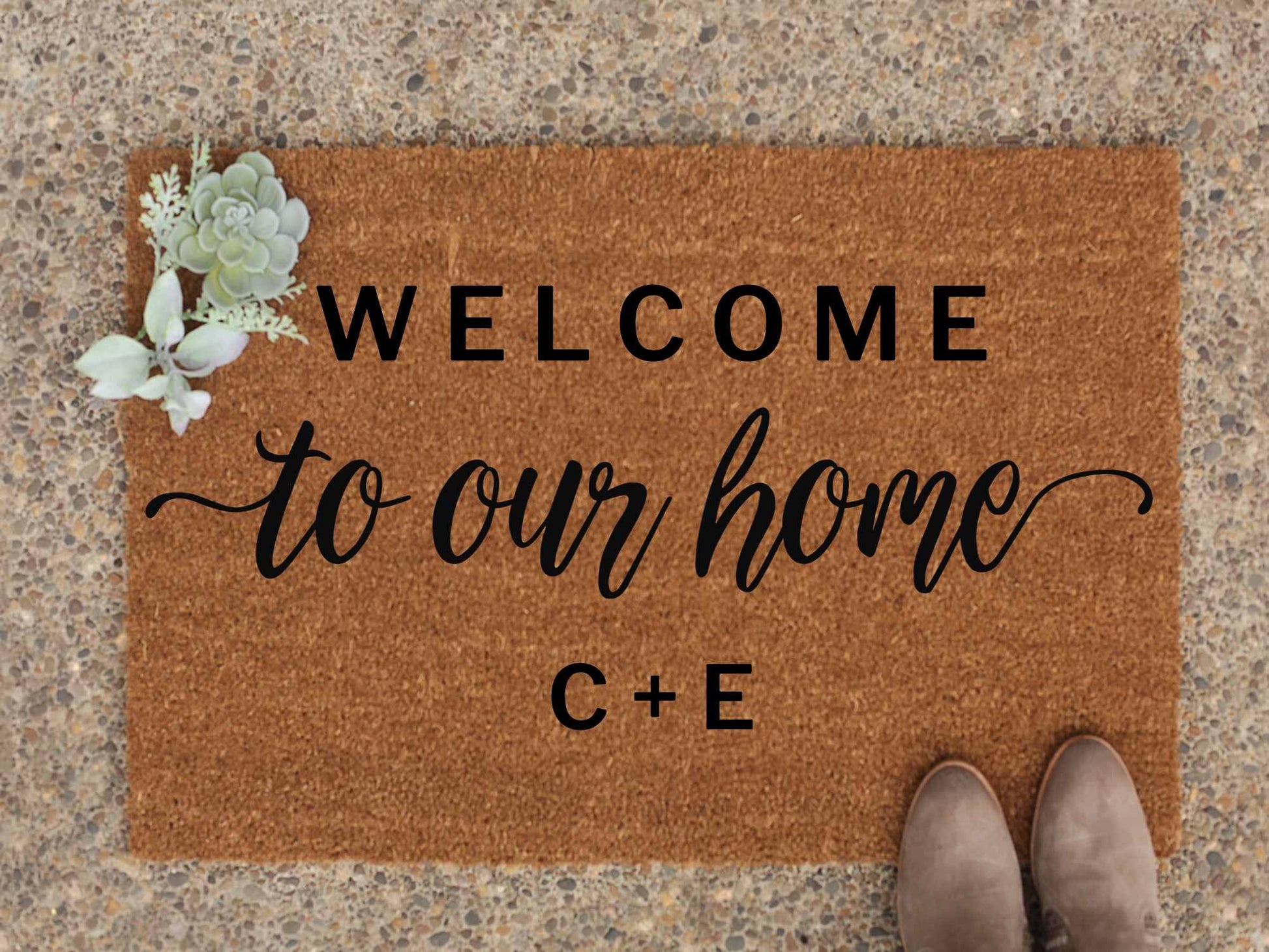 initals Personalised Doormat - Welcome to our home