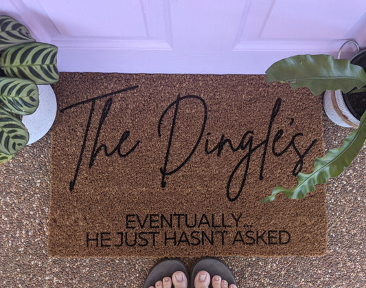 Eventually Mr and Mrs Doormat personalised doormat