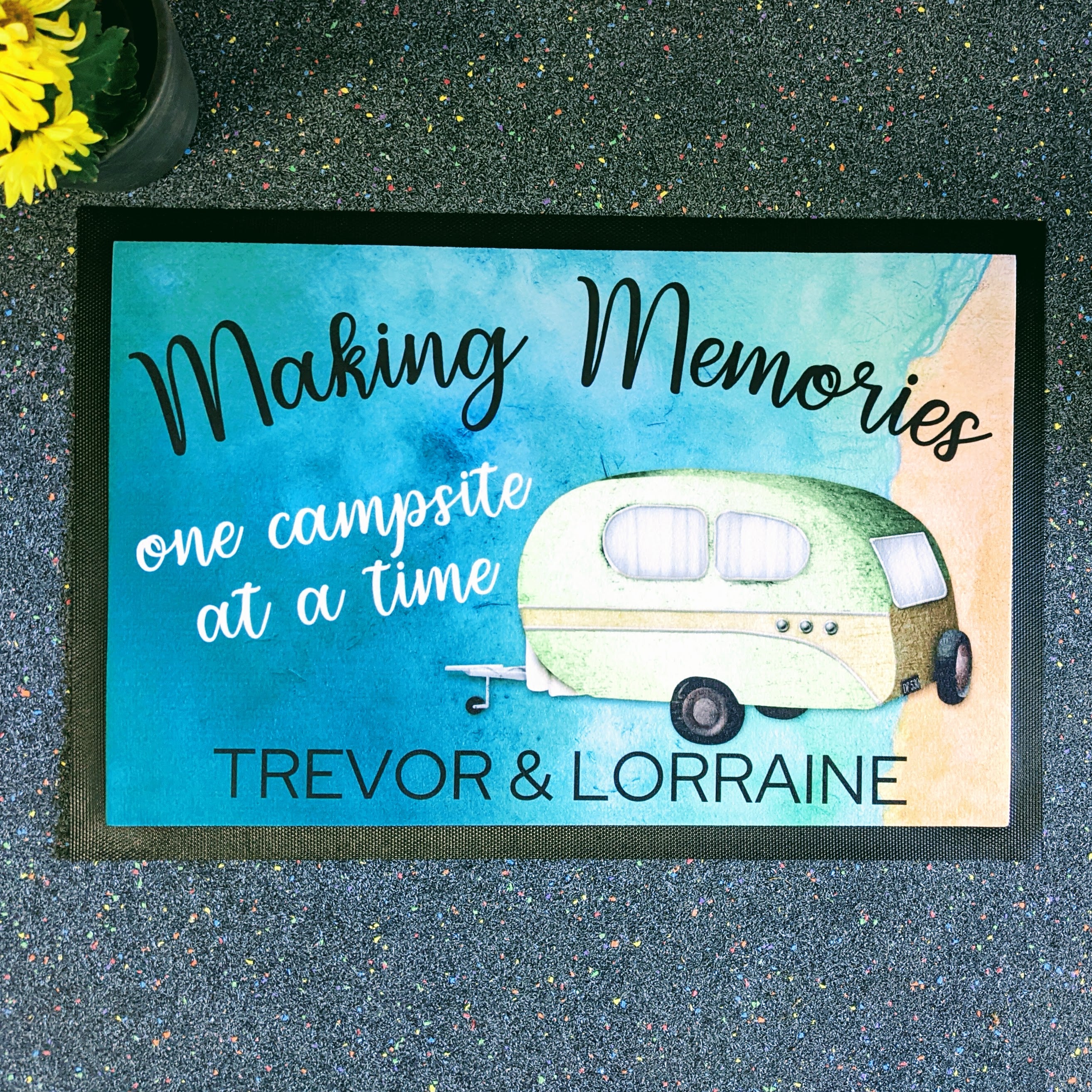 making memories coloured caravan door mat Personalised Doormats