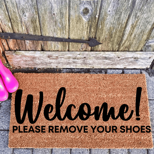 Welcome! Please remove your shoes doormat