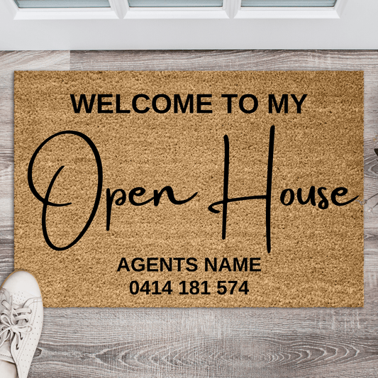 Open House Realtor doormat - Personalised Doormat Australia