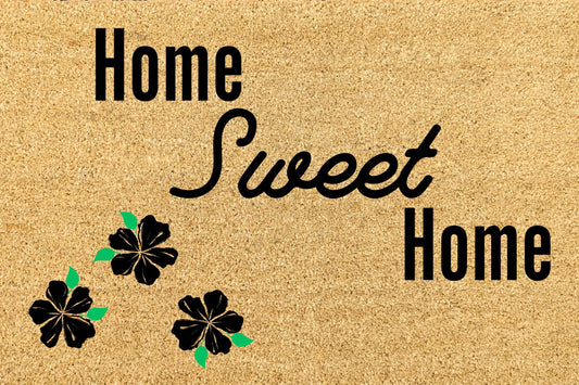 Home Sweet Home doormat with Petals