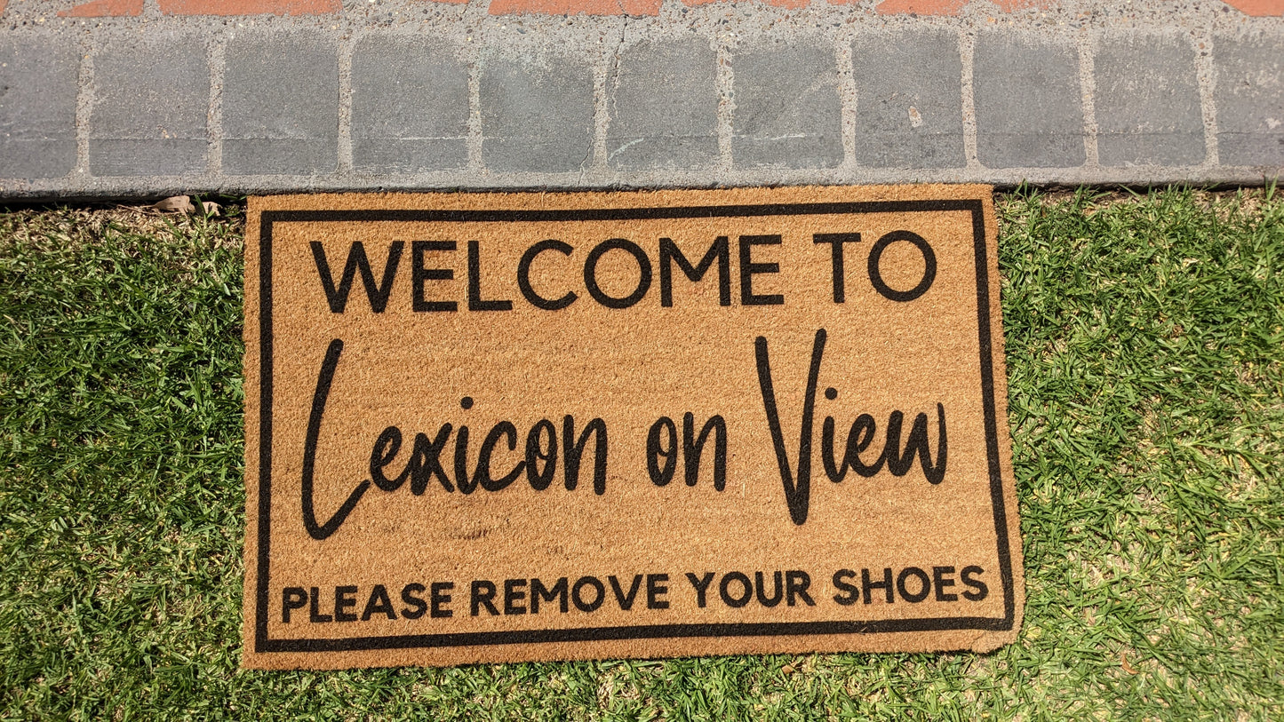 please remove your shoes personalised doormat