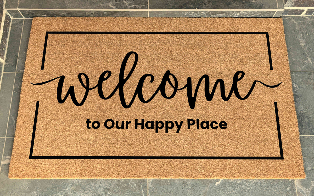 XL Coir Personalised Doormat Welcome Flare Border Your Text