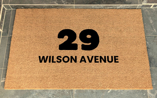 XL Coir Personalised Doormat Street Number Address