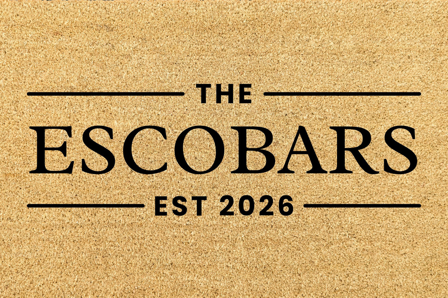 Elegant Surname Doormat with EST