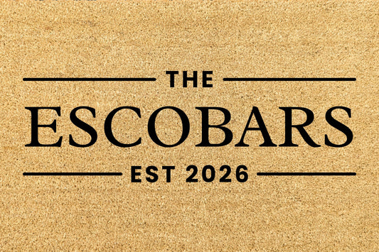 Elegant Surname Doormat with EST