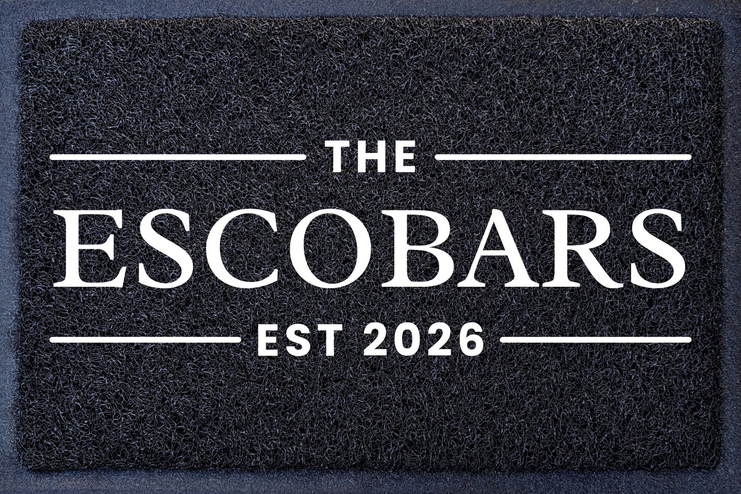 Elegant Surname Doormat with EST