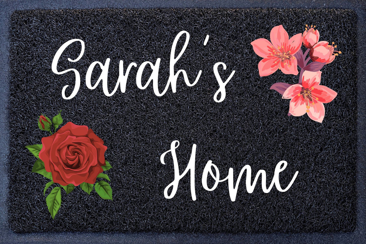 First Name Home Rose Azalea Doormat