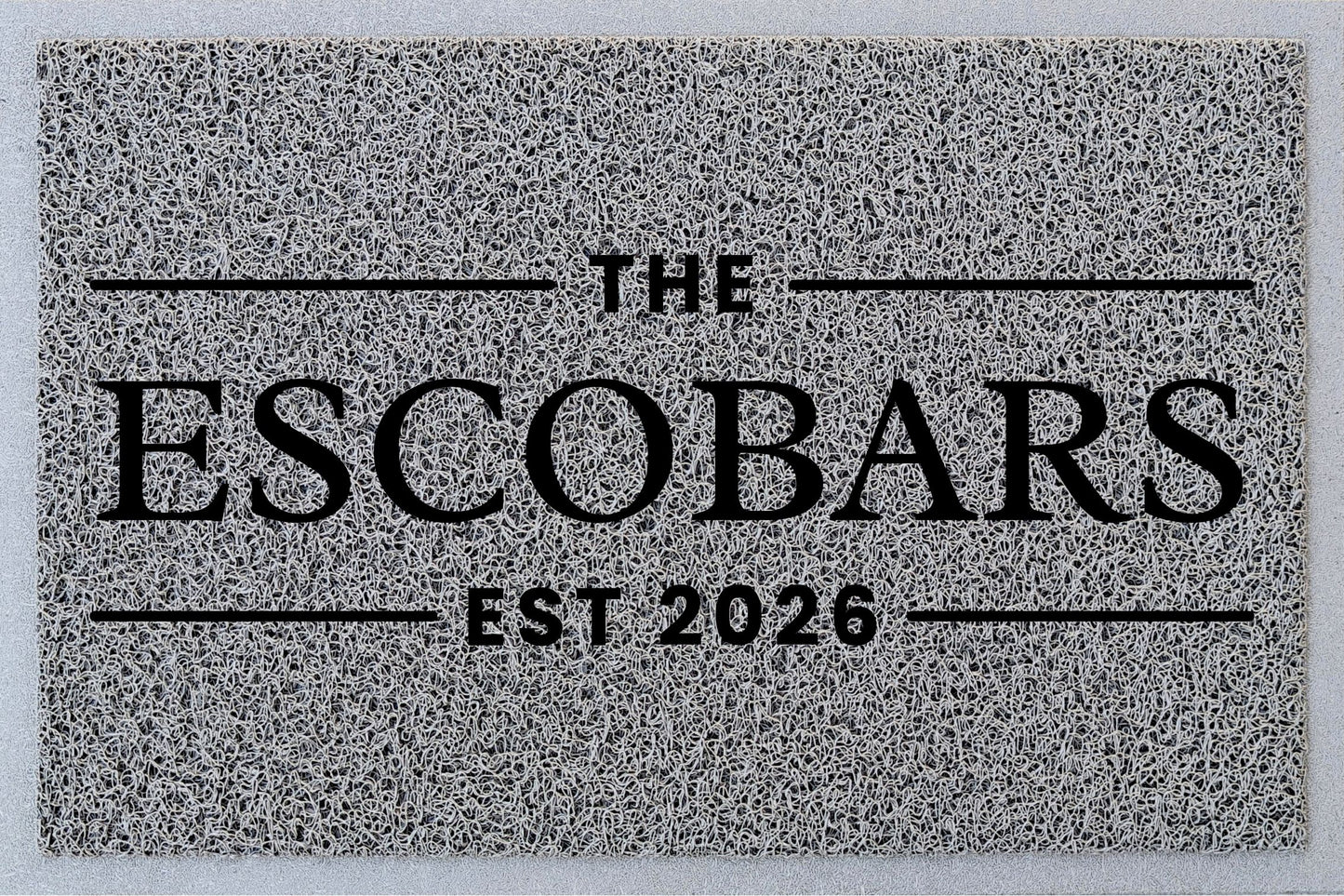 Elegant Surname Doormat with EST