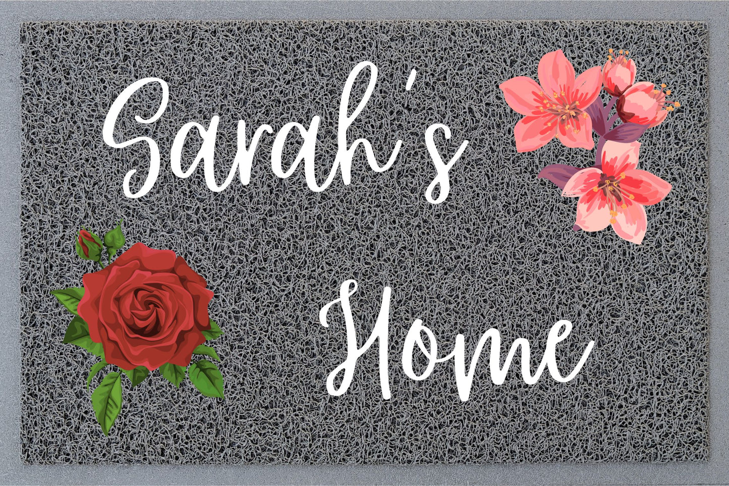 First Name Home Rose Azalea Doormat