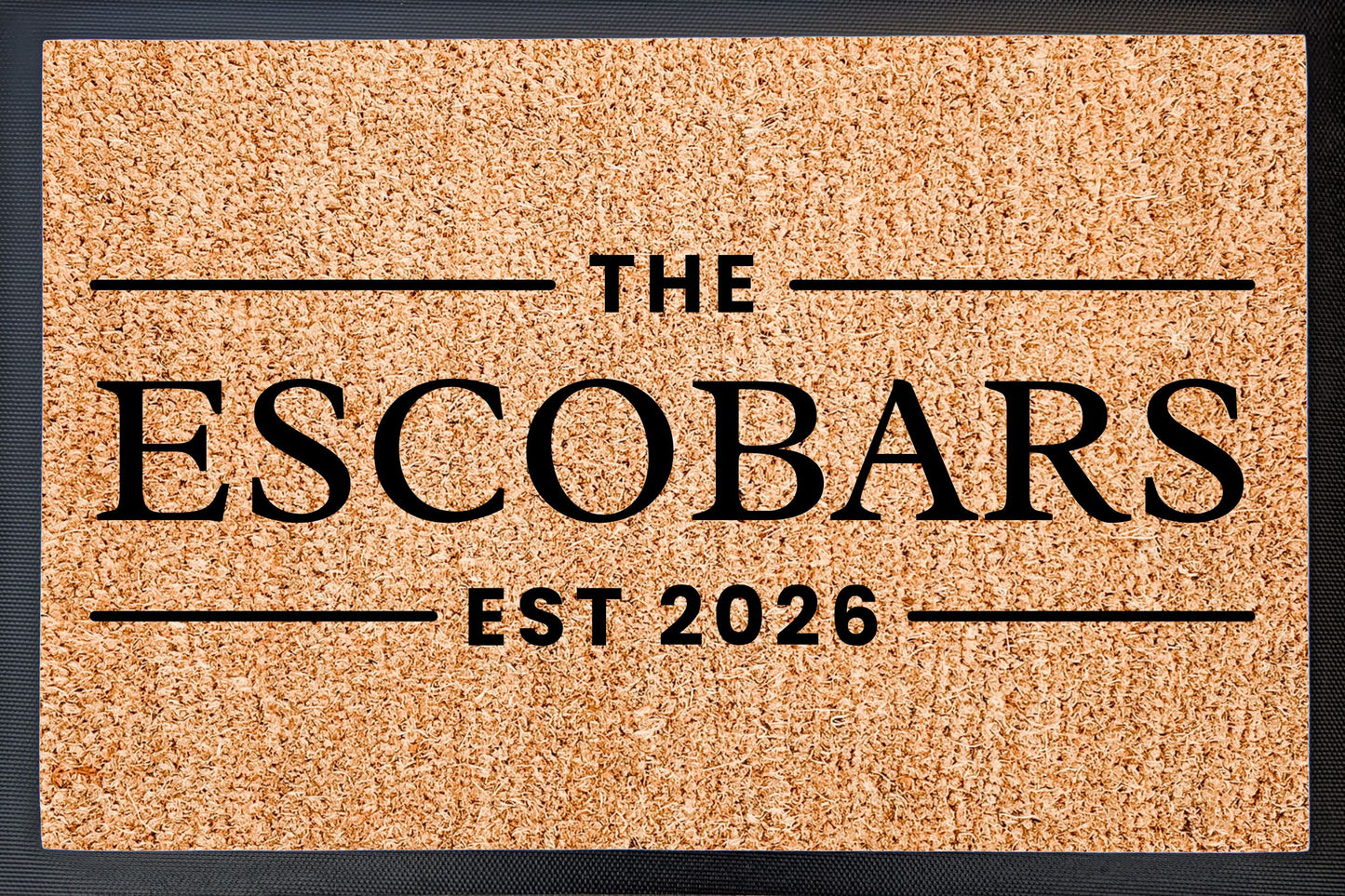 Elegant Surname Doormat with EST