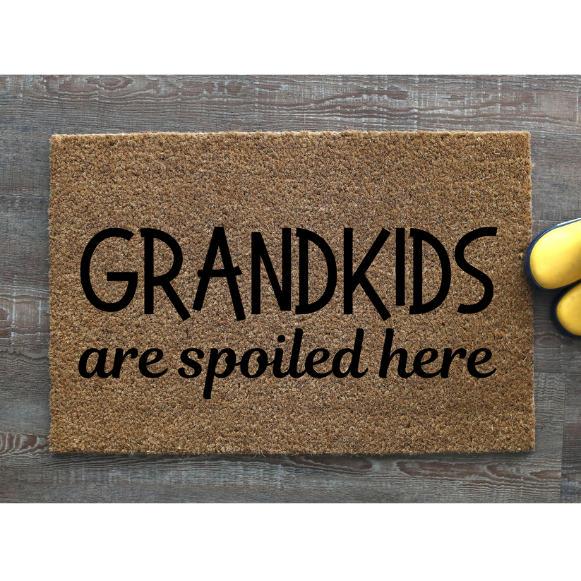 Grandparents Doormat Grandskids spoiled here door mat Personalised