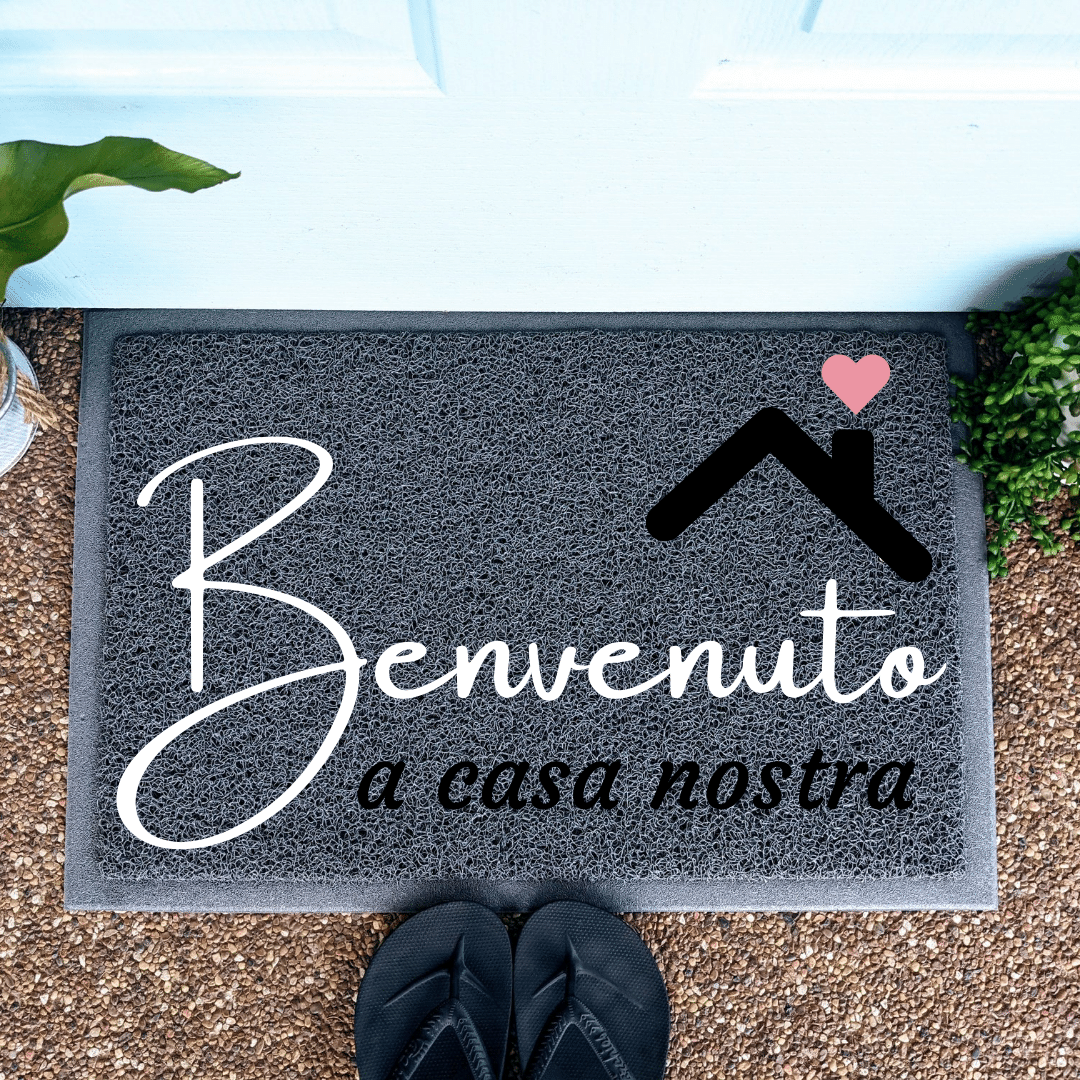 Italian benvenuto a casa nostra welcome doormat