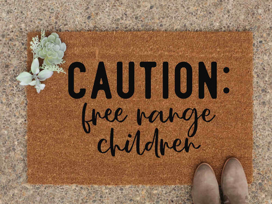 Caution Free Range Children - Personalised Doormat Australia