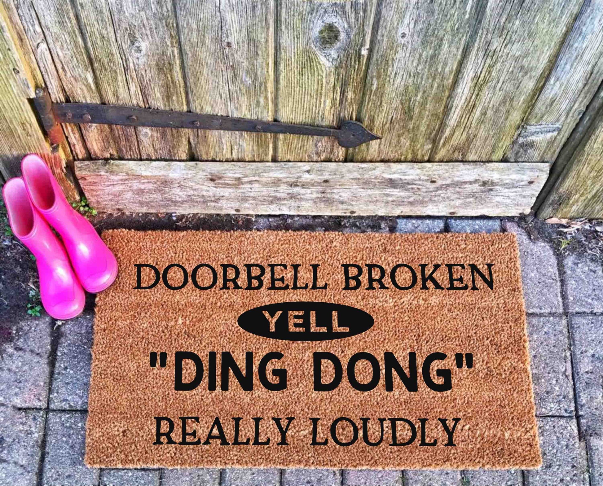 Doorbell Broken yell - Personalised Doormat Australia