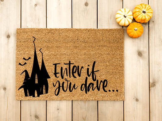 Halloween doormat. Enter if you dare - Personalised Doormat Australia