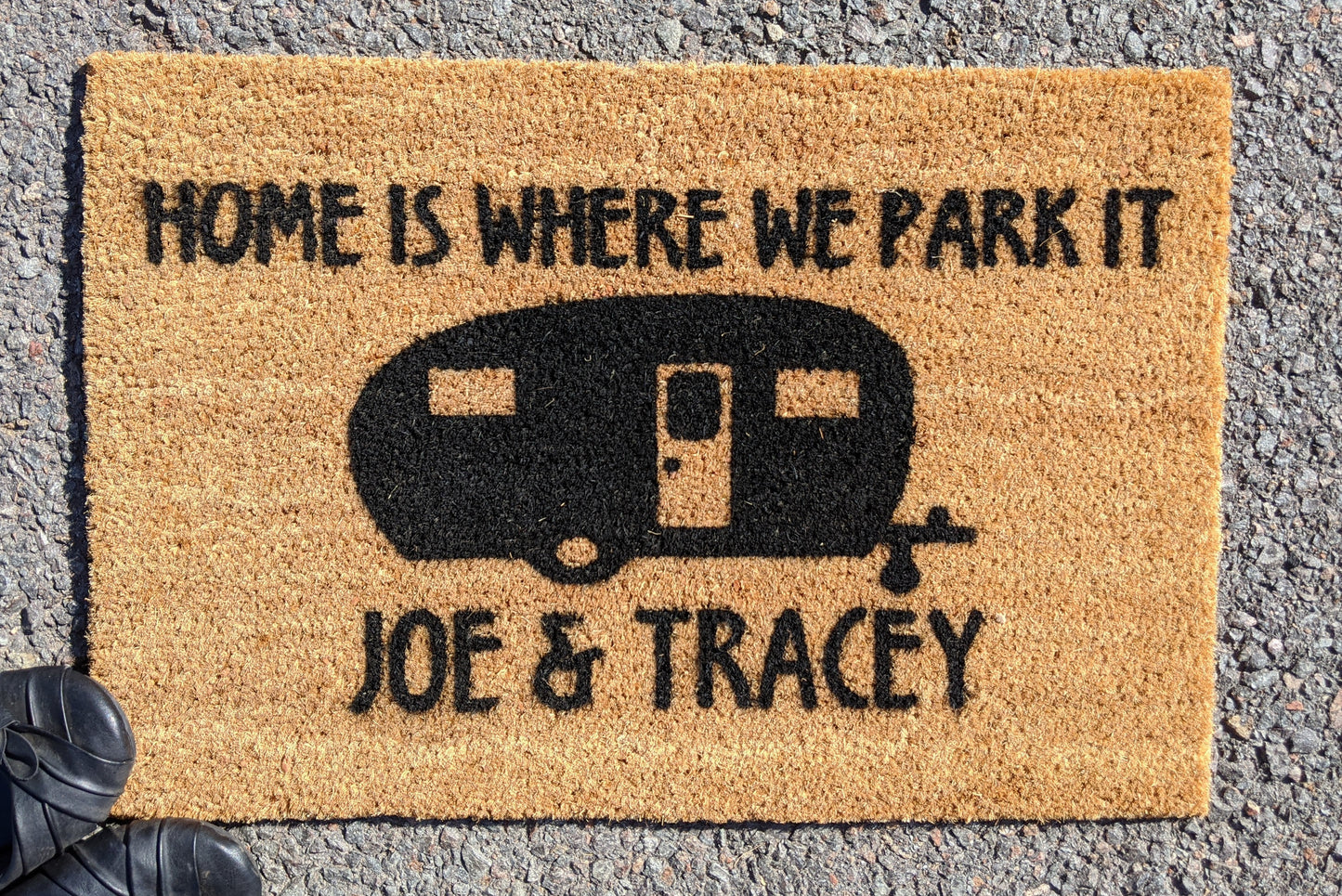 Home is where we park it caravan doormat - Personalised Doormat Australia