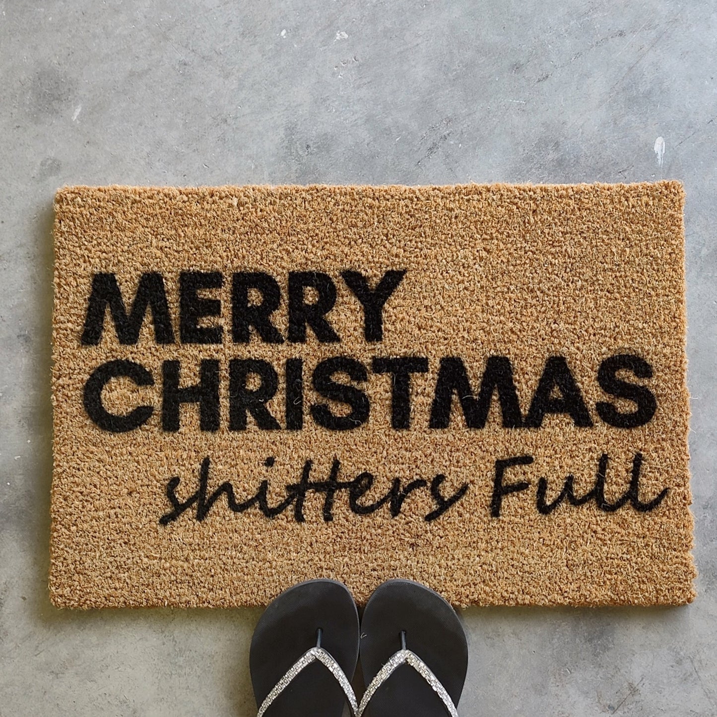 Merry Christmas shitters full front door mat - Personalised Doormat Australia
