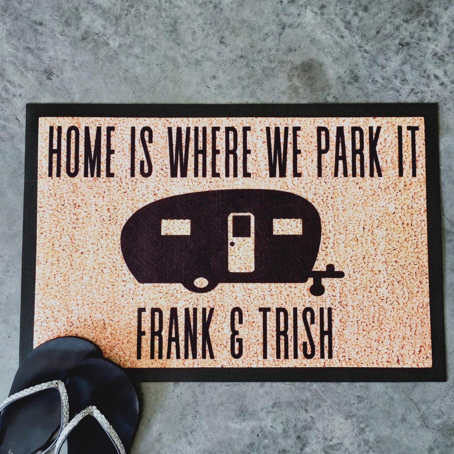 Home is where we park it caravan Doormat - Personalised Doormat Australia
