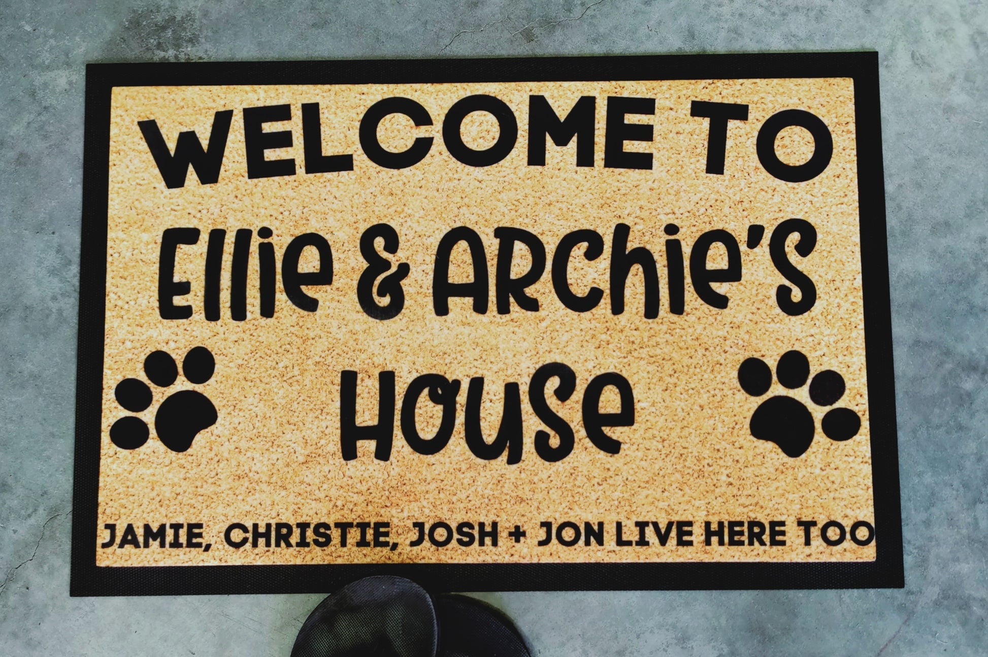 The Dogs or Cats and people doormat - Personalised Doormat Australia