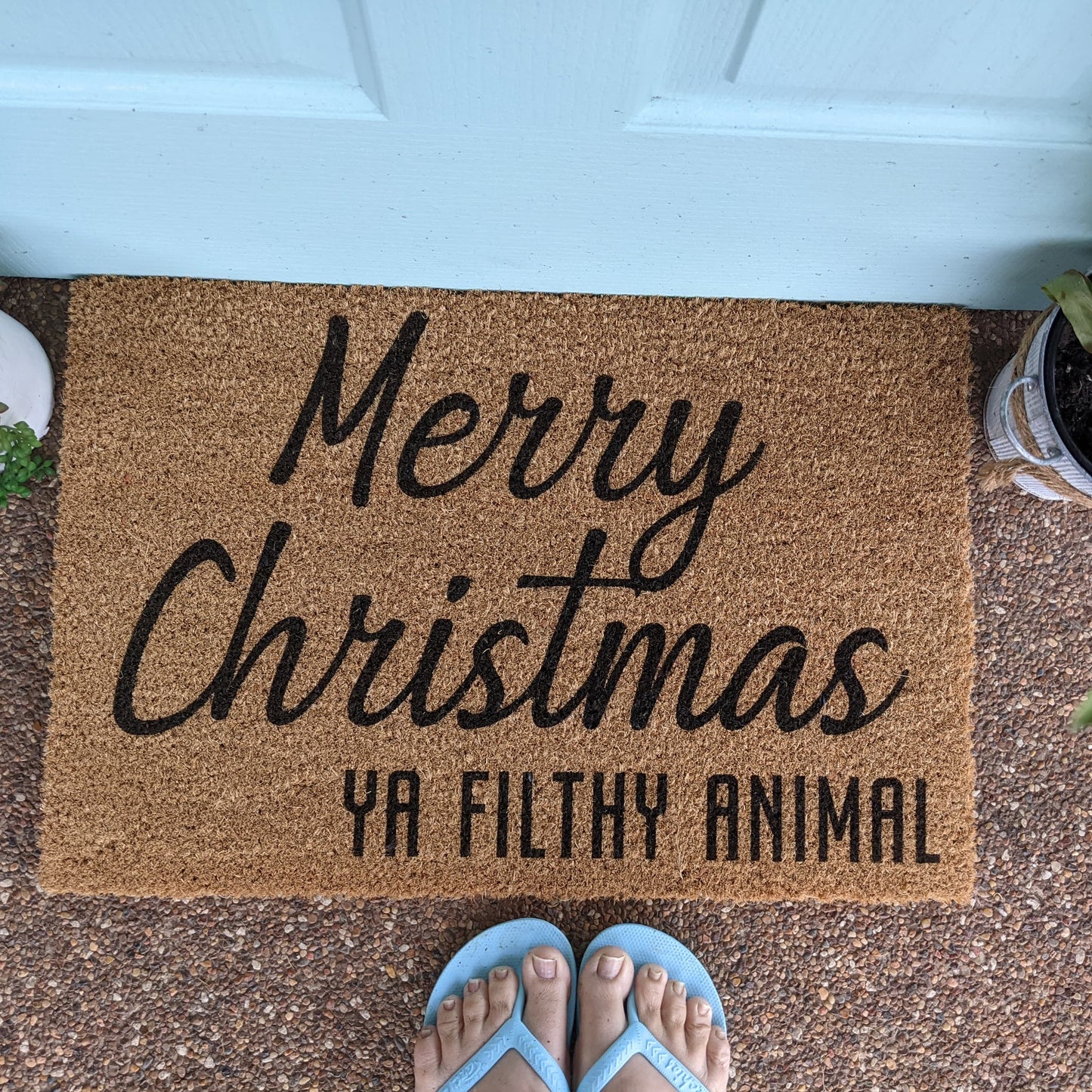 Merry Christmas Ya Filthy Animal - Personalised Doormat Australia