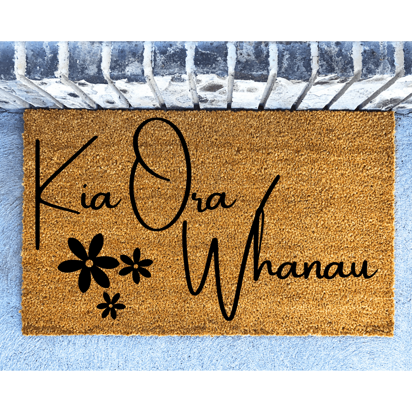 Kia ora whanau front door mat - Personalised Doormat Australia