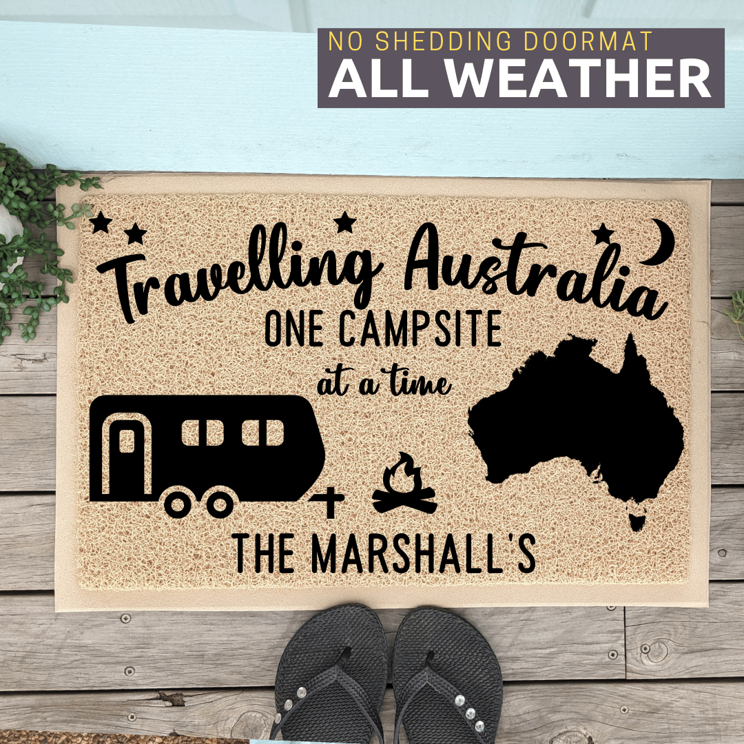 Travelling Australia Caravan Doormat _ All Weather