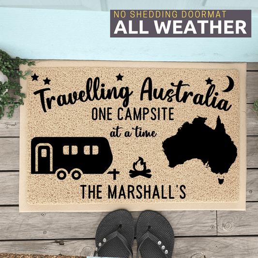All Weather Travelling Australia Caravan Doormat  - Looped