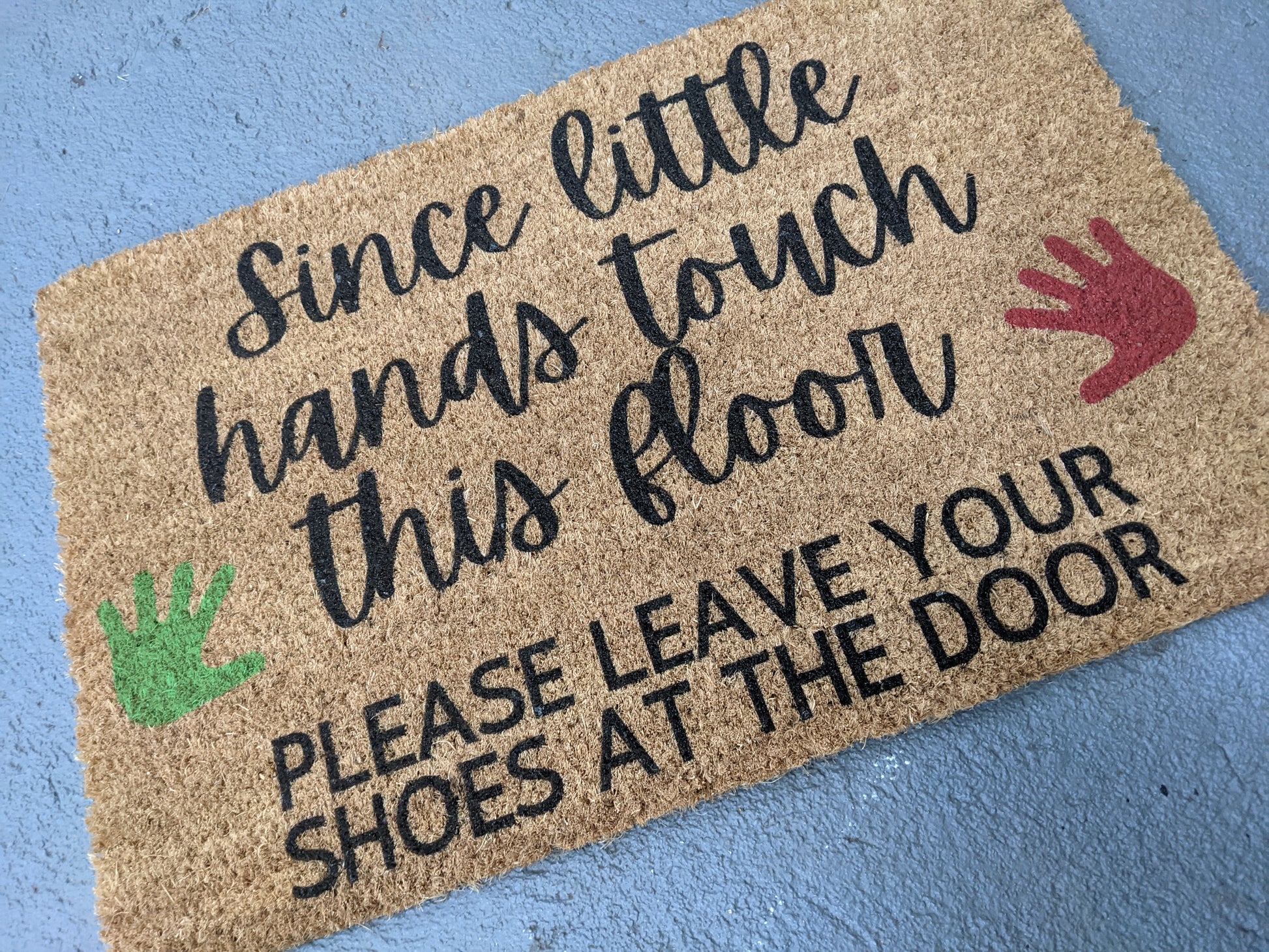 Since little hands touch this floor doormat