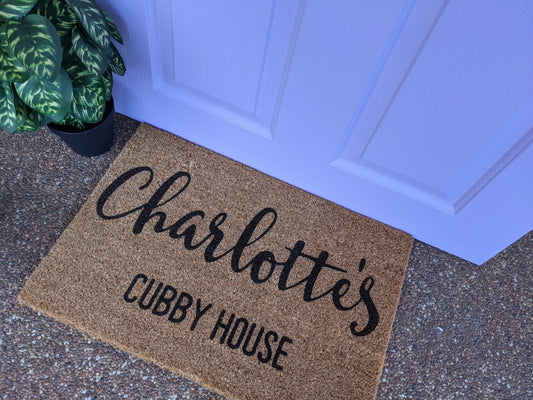 Cubby house kids personalised Doormat - Personalised Doormat Australia