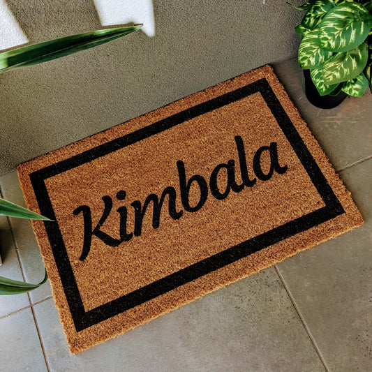 House or surname with a border - Personalised Doormat Australia
