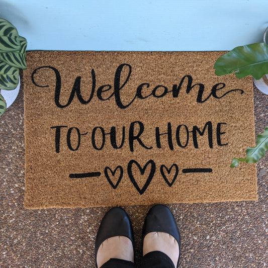 Welcome to Our Home doormat - Personalised Doormat Australia