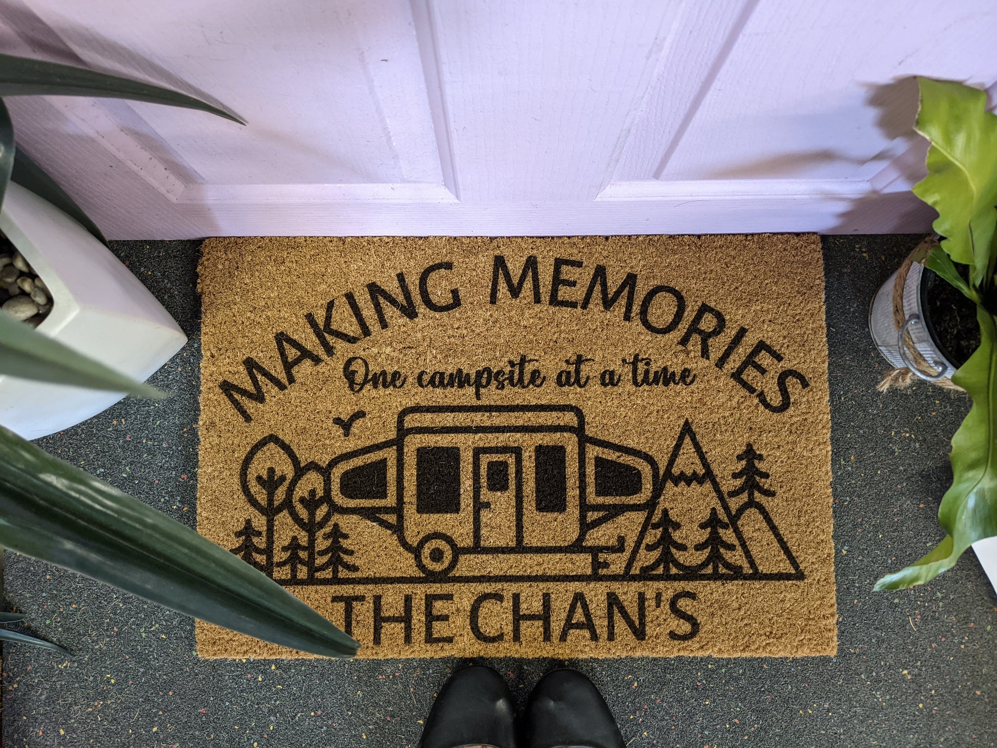 Making memories camping Doormat coir doormat