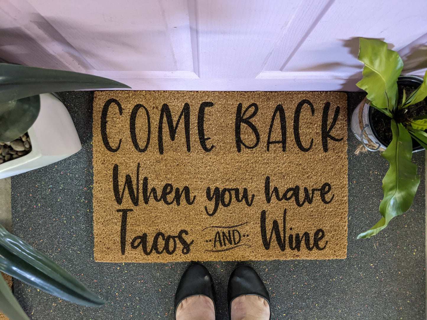 Tacos and wine doormat