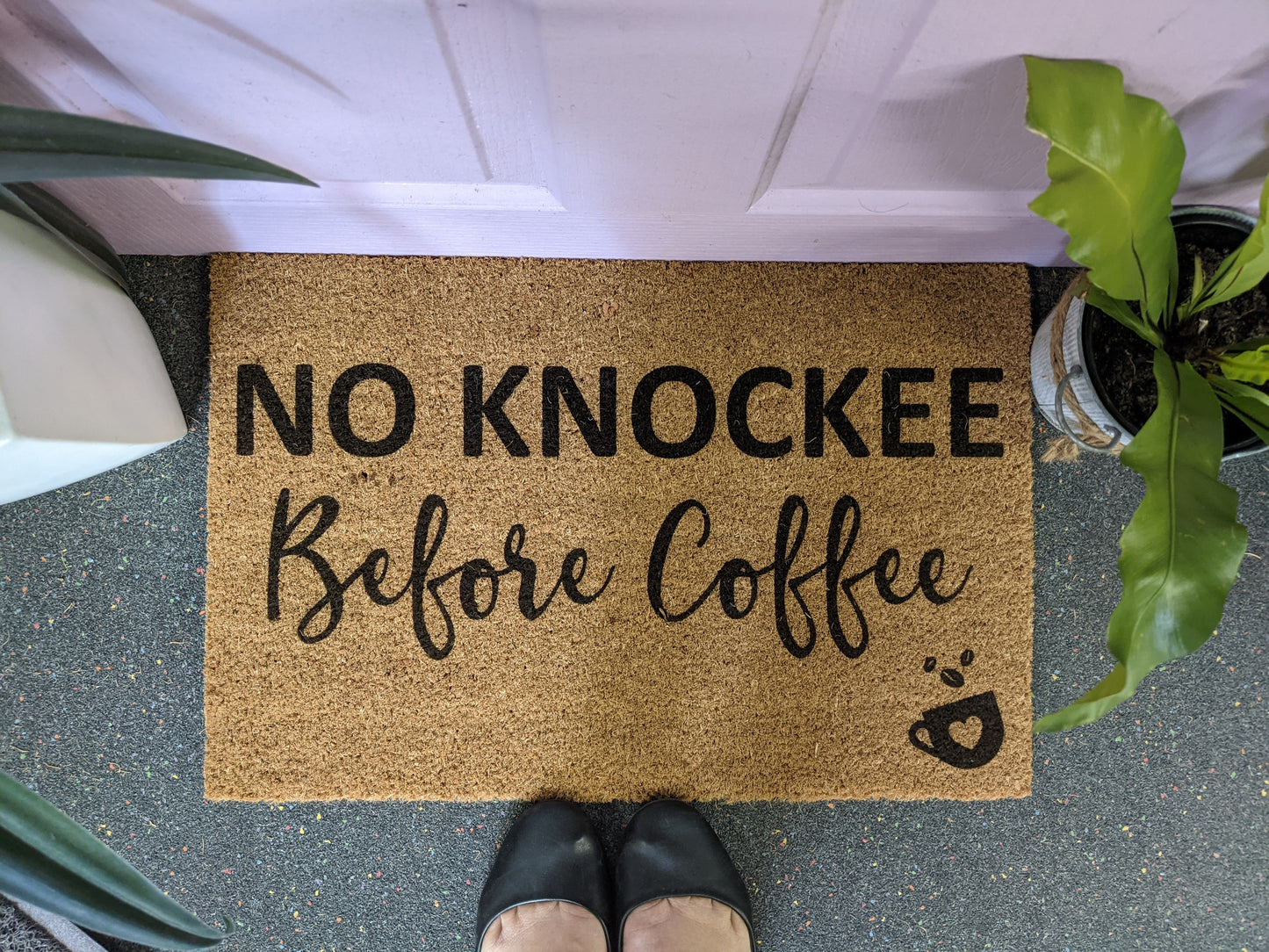 No Knockee before Coffee - Personalised Doormat Australia